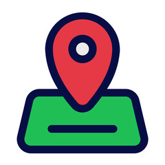 location filled line, outline flat icon