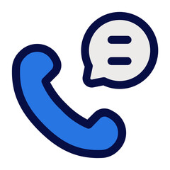 call communication filled line, outline flat icon