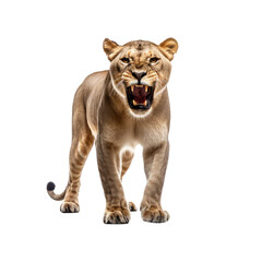 Obraz premium lioness on a transparant background, PNG, Generative Ai