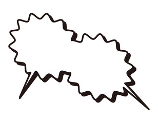 モコモコ２つのフキダシ　影あり