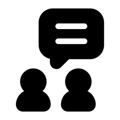 consulting discussion communication chat user solid Glyph icon