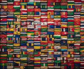 Background of national flags of all countries of the world.