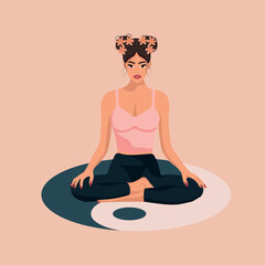yoga girl in lotus position