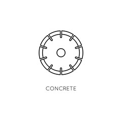 Diamond disc vector icon. Processing concrete with an angle grinder.