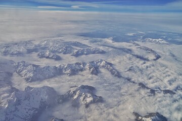 Fototapeta premium Snowy mountains landscape, nature