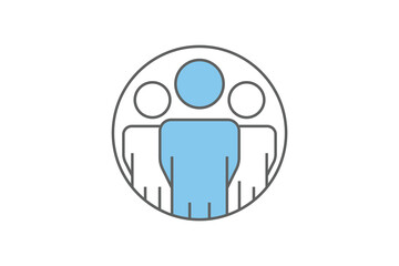 People icon. icon related to people connecting, group, team, community. Two tone icon style design. Simple vector design editable. EPS 10 and SVG files