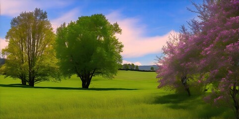 Obraz premium Natural summer landscape on a sunny day.