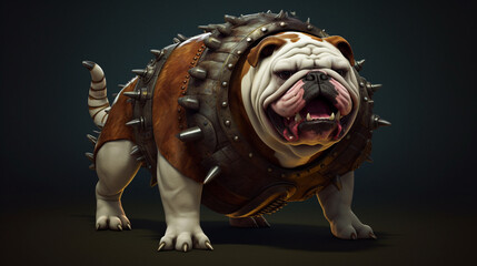 A painting of a bulldog