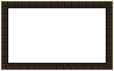 Rectangular empty wooden and gold gilded ornamental frame