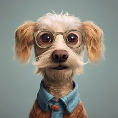 chihuahua dog wearing glasses