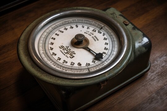 old weight on scale, showing a decrease in weight over time, created with generative ai