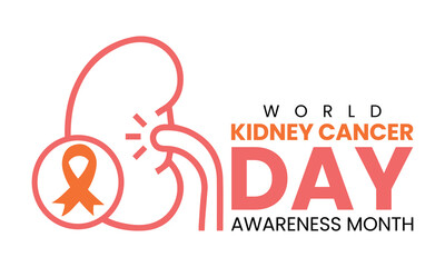 National Kidney Cancer Awareness Month, June 16 is World Kidney Cancer Day, Vector Design Template For Poster