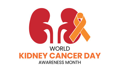 National Kidney Cancer Awareness Month, June 16 is World Kidney Cancer Day, Vector Design Template For Poster