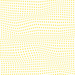 smart simple modern abestract yellow colour disort polka dot pattern on white background