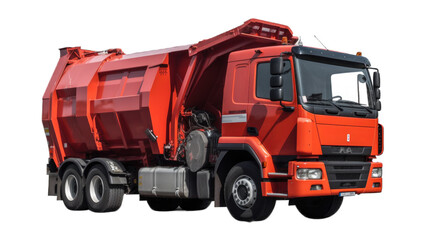 Garbage truck isolated on transparent background. Generative AI