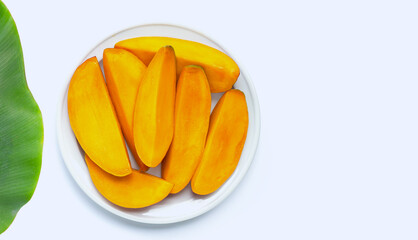 Tropical fruit, Mango on white background.