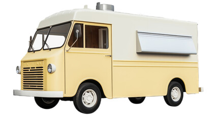 Ice cream truck isolated on transparent background. Generative AI