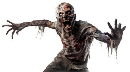 Scary Zombie - Horror Concept on Transparent Background PNG
