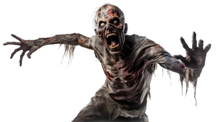 Fotobehang Scary Zombie - Horror Concept on Transparent Background PNG © John