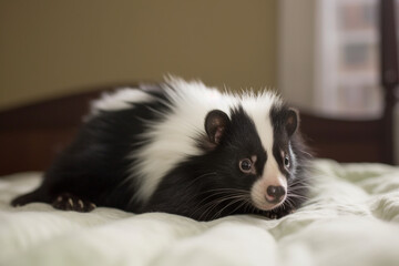 a skunk in bed