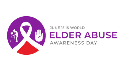 Vector illustration on the theme of World Elder abuse awareness day observed each year on June 15 across the globe. World Elder abuse awareness day banner, poster, template design.