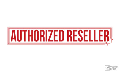 Authorized reseller Red Rubber Stamp vector design.