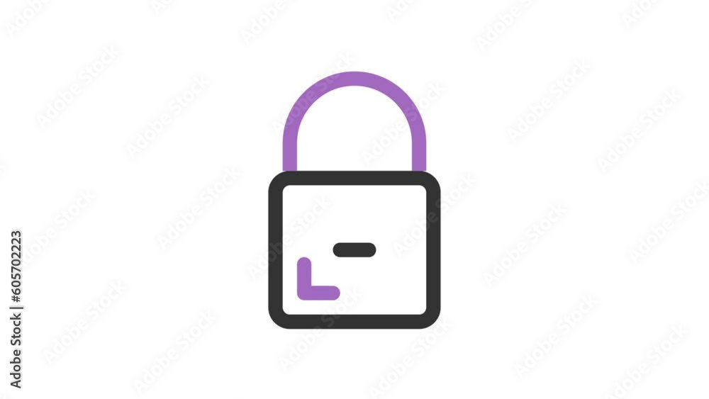 Poster security, web interface animated icon on white background.