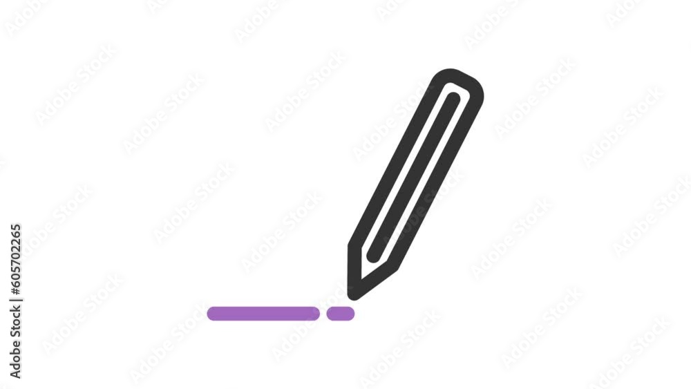 Aufkleber write, web interface animated icon on white background.