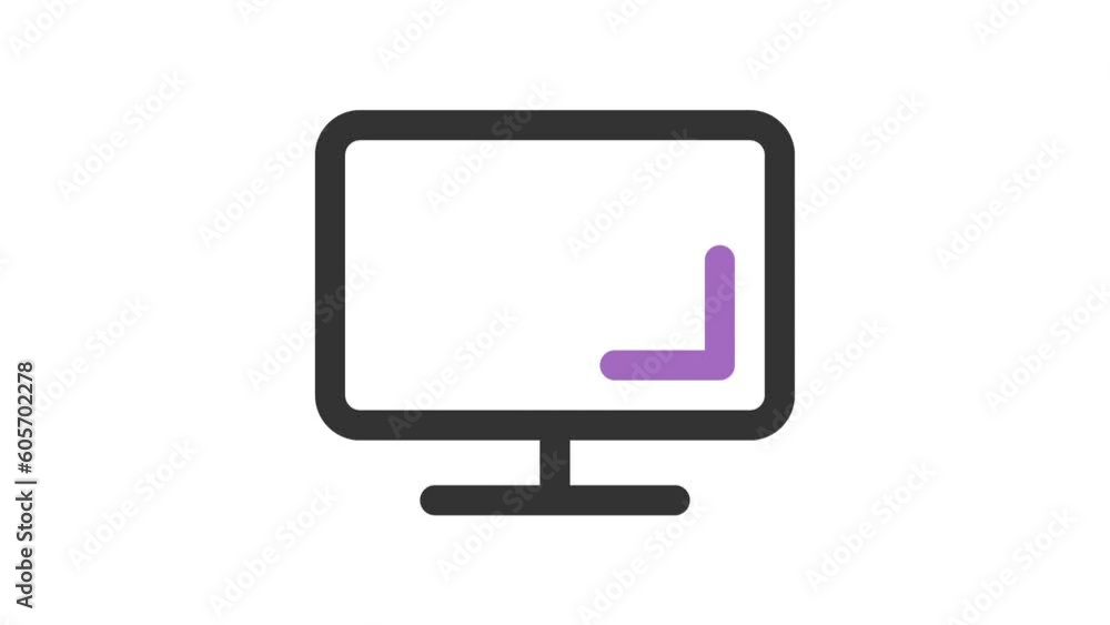 Poster computer, web interface animated icon on white background.