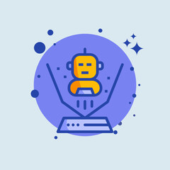 Hologram flat illustration. Technology signs vector illustration.