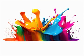 Obraz na płótnie Canvas Rainbow splash Rhapsody: Dynamic and Artistic Wave in Motion, generative ai