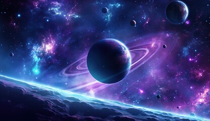 Obraz na płótnie Canvas Vector bright colorful cosmos illustration. Abstract cosmic background with stars.with stars on a night sky background.