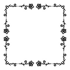 floral art square frame