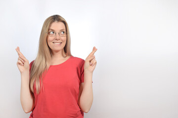 cute pretty blonde woman in glasses