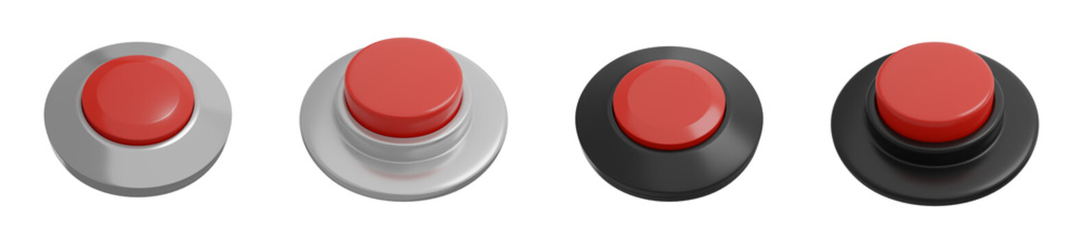 control button and watch out icon object 3d set