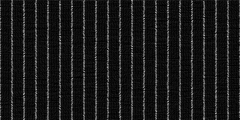 Pinstripe black and white seamless pattern with sketchy lines and texture. Classic wool suit fabric. Elegant masculine design. Simple monochrome background. Twill variegated woolen material