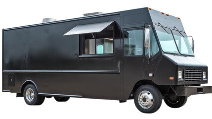 Food truck isolated on transparent background. Generative AI