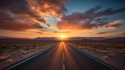 Fototapeta premium sunset on the highway