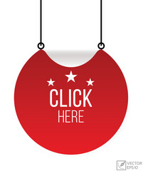 Click here banner design. Click here icon. Flat style vector illustration.