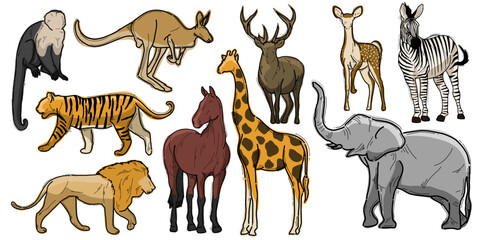 A vector pack of some animals © sasti regina