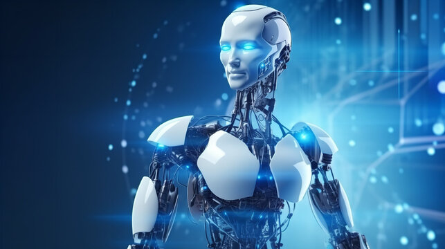 Machine learning and ai artificial intelligence. background banner with empty space for copyt text