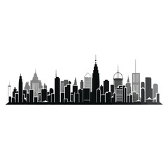 City skyline silhouette black and white vector