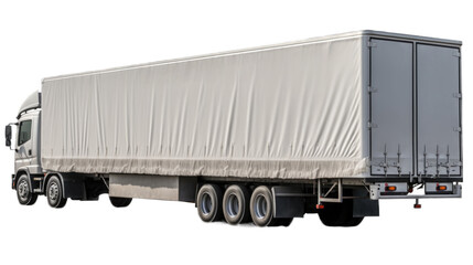 Trailer truck isolated on transparent background. Generative AI