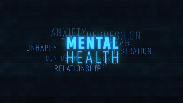 Mental health word cloud animation 