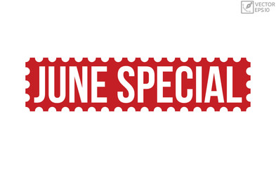 June special Red Rubber Stamp vector design.