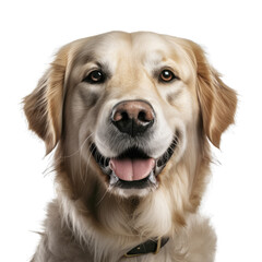 Golden Retriever isolated on transparent background.