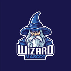 Wizard Mascot Logo Design Wizard Vector Illustration