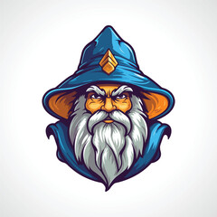 Wizard Mascot Logo Design Wizard Vector Illustration