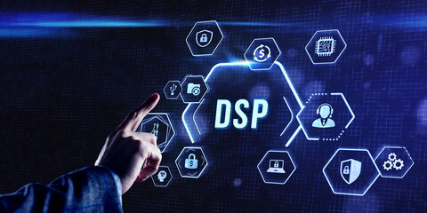 Internet, business, Technology and network concept. DSP - Demand Side Platform.