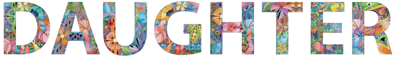 DAUGHTER hand drawn modern design vector illustration.